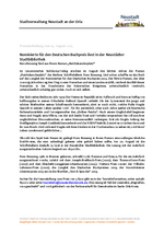 Nominierte für den Deutschen Buchpreis liest in der Neustädter Stadtbibliothek. Nora Bossong liest aus ihrem Roman „Reichskanzlerplatz“ Nominierte für den Deutschen Buchpreis liest in der Neustädter Stadtbibliothek. Nora Bossong liest aus ihrem Roman „Reichskanzlerplatz“