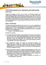 Fünfte Änderungssatzung zur Hauptsatzung der Stadt Neustadt an der Orla Fünfte Änderungssatzung zur Hauptsatzung der Stadt Neustadt an der Orla